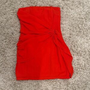 Superdown Vibrant Red Strapless Dress